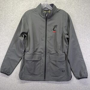 Cincinnati Bearcats Jacket Womens Small Gray NCAA Football Under Armour Full Zip